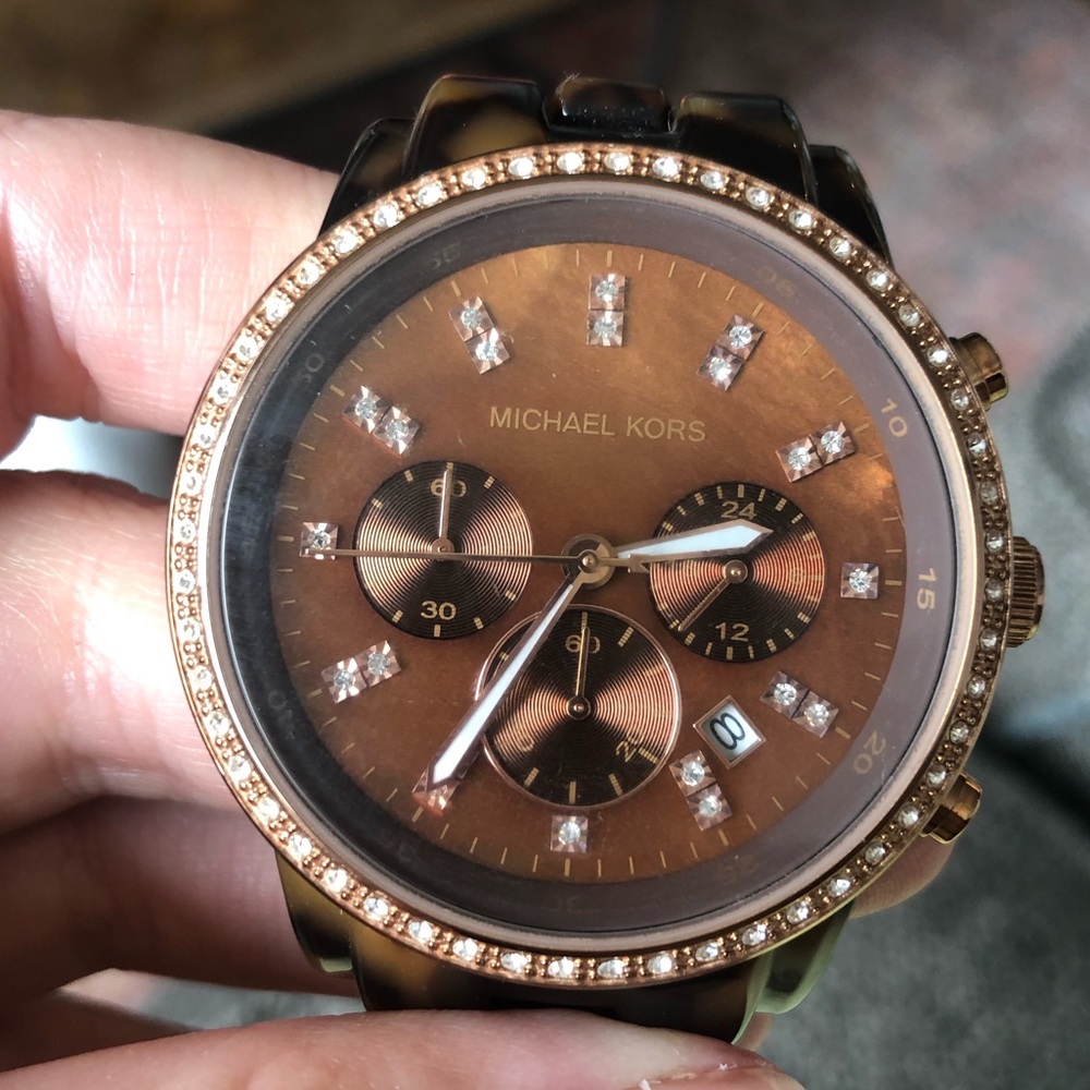 Michael Kors Rose Gold & Tortoise Acetate Watch